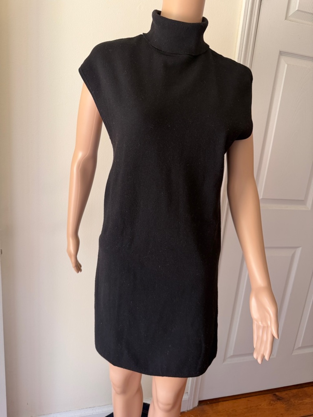 H&M Black Sleeveless Mock Neck Mini Dress